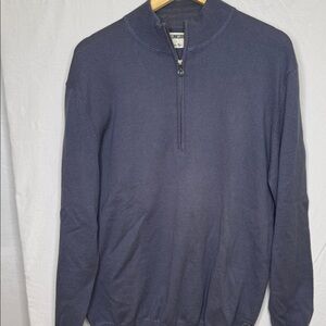 Linksoul Cotton/Cashmere Quarter-Zip Mock Neck Sweater Large